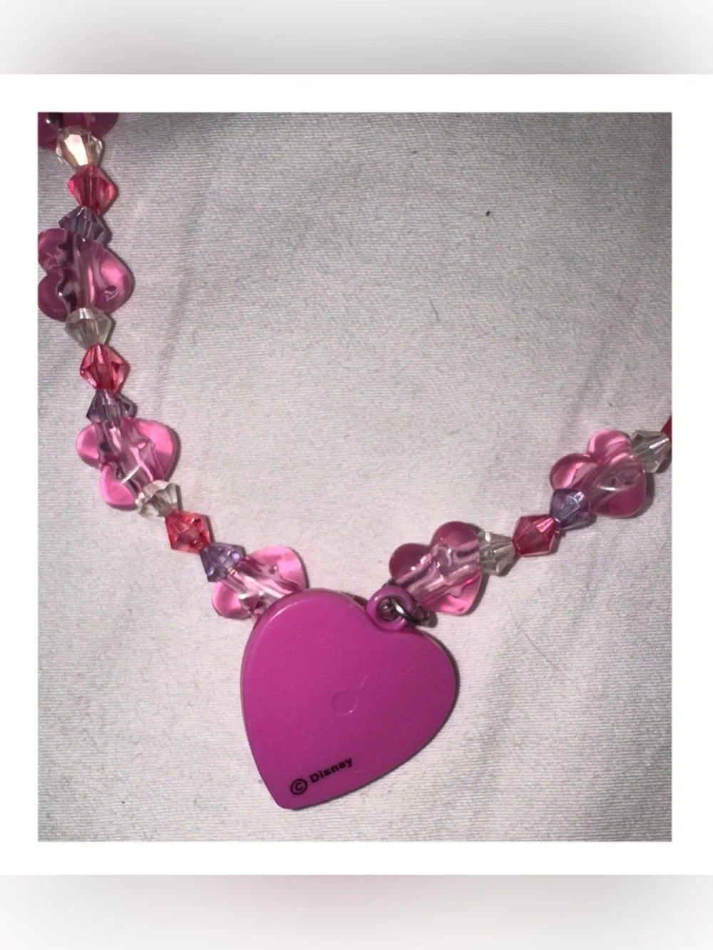 Disney Pink Heart Bead Necklace and Bracelet Sets